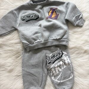 Zara Gray Kids Lakers Sweatshirt & Joggers Set